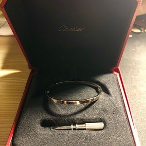 Cartier LOVE Bracelet, SM (White Gold), 17